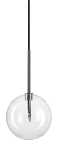 Chromowana lampa wisząca metalowy korpus i szklana transparentna kula Ideal Lux 306537 Equinoxe sp1 d15 G4 15cm