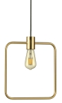 Mosiężna lampa wisząca obręcz kwadrat Ideal Lux 207858 Abc SP1 E27 29cm
