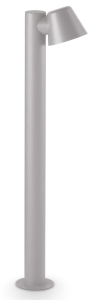 Szara lampa stojąca zewnętrzna słupek ogrodowy z kloszem Ideal Lux 322414 Gas pt1 GU10