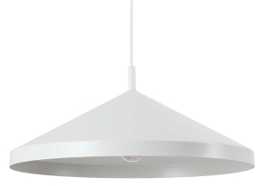 Biała lampa wisząca z metalowym stożkowym kloszem Ideal Lux 285160 Yurta sp1 d50 E27 50cm
