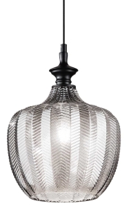 Lampa wisząca ze szklanym przydymionym kloszem Ideal Lux 263649 Lord sp1 E27