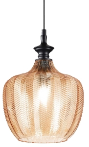 Lampa wisząca ze szklanym bursztynowym kloszem Ideal Lux 263656 Lord sp1 E27