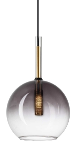 Lampa wisząca ze szklanym szarym kloszem kula Ideal Lux 309811 Empire sp1 sfera G9