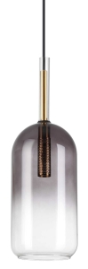 Lampa wisząca ze szklanym szarym kloszem cylindryczna Ideal Lux 309804 Empire sp1 cilindro G9