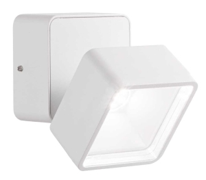 Biały kinkiet ścienny kwadratowa regulowana lampa zewnętrzna Ideal Lux 285528 Omega ap square 4000K LED 7W 9cm
