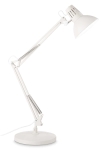 Metalowa biała lampa biurkowa regulowane ramię Ideal Lux 193991 Wally tl1 E27