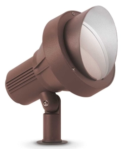 Brązowy reflektor zewnętrzny kierunkowy okrągły Ideal Lux 321622 Terra pr1 big E27