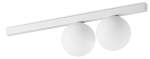 Biała lampa sufitowa dwie kule szklane na listwie metalowej Ideal Lux 328430 Binomio pl2 2xG9
