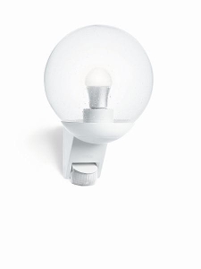 Zewnętrzna lampa ścienna kinkiet na elewację Steinel ST005917 L585S E27 IP44 czujnik ruchu zmierzchu biała