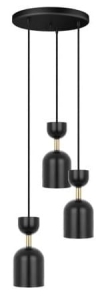Lampa Wisząca UMMO SUP332P3 Supuru 3P 3xGU10 czarny/mosiądz