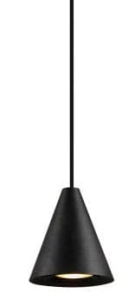 Czarna lampa wisząca mały stożek 7,5cm Elkim Lighting 521003203 Bell LED 5W 4000K 38stopni