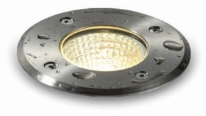 Lampa gruntowa najazdowa stal polerowana Elkim Lighting 802801201 Grund LED 5W 4000K 38stopni IP67 10cm