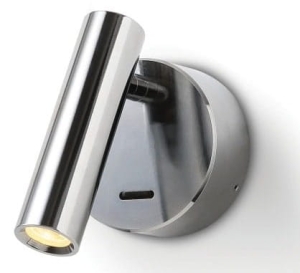 Mały polerowany kinkiet ledowy z włącznikiem Elkim Lighting 633001206 Kent LED 3W 4000K 30stopni
