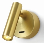 Lampa ścienna kinkiet punktowy spot Elkim Lighting 633001105 Kent 330 LED 3W 3000K 30stopni regulacja z włącznikiem złoty