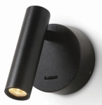 Czarny regulowany kinkiet z włącznikiem dotykowym Elkim Lighting 633001203 Kent LED 3W 4000K 30stopni