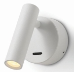 Biały regulowany kinkiet z włącznikiem dotykowym Elkim Lighting 633001202 Kent LED 3W 4000K 30stopni