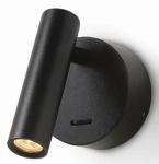 Czarny kinkiet do czytania z włącznikiem Elkim Lighting 633001103 Kent LED 3W 3000K 30stopni