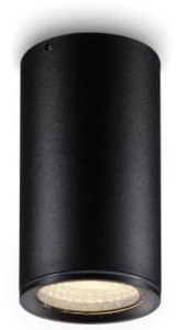 Czarna lampa sufitowa tuba walec 6cm x 11,5cm Elkim Lighting 818301103 Leja LED 5W 3000K 38stopni IP65