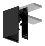 Czarny łącznik metalowy kątowy L do natynkowego szynoprzewodu magnetycznego Stucchi Lira Lighting 20T.13C