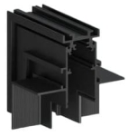 Czarny łącznik metalowy kątowy sufit - ściana do podtynkowego szynoprzewodu magnetycznego Stucchi Lira Lighting 20T.23C płyta GK 12,5 mm pojedyncza lub podwójna