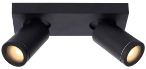 Czarny podwójny reflektor do łazienki Lucide 9930/10/30 Taylor 2xGU10 IP44