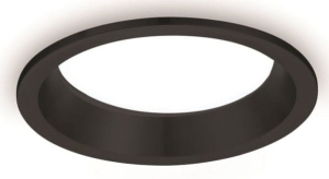 Czarna okrągła wodoszczelna lampa do sufitu podwieszanego Elkim Lighting 293102103 Sun LED 10W 3000K 110stopni 12,8cm IP44