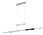 Lampa wisząca z regulacją wysokości oraz szerokości szczotkowane aluminium/ czarna Trio Lighting 375310505 Trajan LED 45W 2700K-5000K