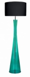 Lampa podłogowa zielona szklana podstawa i czarno złoty abażur 4Concepts L235312308 Siena E27 165cm x 50cm
