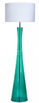 Lampa podłogowa z zieloną szklaną podstawą i białym abażurem 4Concepts L235312301 Siena E27 163cm x 50cm