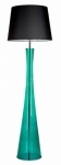 Lampa podłogowa z zieloną szklaną podstawą i czarno białym abażurem 4Concepts L235312258 Siena E27 165cm x 50cm