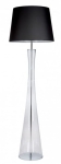 Lampa podłogowa z transparentną szklaną podstawą i czarno białym abażurem 4Concepts L235310258 Siena E27 165cm x 50cm