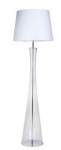Lampa podłogowa z transparentną szklaną podstawą i białym abażurem 4Concepts L235310259 Siena E27 165cm x 50cm