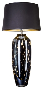 Lampa stołowa malowana czarna podstawa w centki i czarno złoty abażur 4Concepts L208062257 Monaco E27 101cm x 50cm