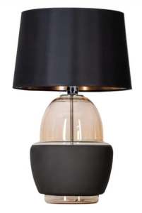 Lampa stołowa z bursztynowo czarną podstawą i czarno miedzianym abażurem 4Concepts L248110250 Ariel E27 63cm x 40cm