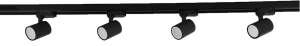 Czarny gotowy zestaw szynowy 3-fazowy zasilany na środku Light Prestige LP-737 BK SET 3F Snow Set 3F 2x1m i 4x GU10