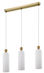 Lampa wisząca trzy białe klosze i złote dodatki Light Prestige LP-939/3L white Piega 3xE14 55cm x 150cm