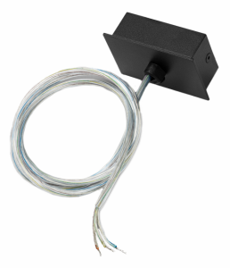 Transparentny kabel zasilający 5-żyłowy i czarna puszka do zasilenia zwieszonych szynoprzewodów Stucchi natykowych Lira Lighting 1451.4002C 400cm