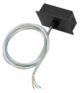 Transparentny kabel zasilający 5-żyłowy i czarna puszka do zasilenia zwieszonych szynoprzewodów Stucchi natykowych Lira Lighting 1451.1502C 150cm