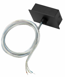 Transparentny kabel zasilający 3-żyłowy i czarna puszka do zasilenia zwieszonych szynoprzewodów Stucchi natykowych Lira Lighting 1451.4001C 400cm