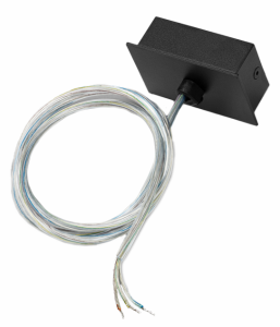 Transparentny kabel zasilający 3-żyłowy i czarna puszka do zasilenia zwieszonych szynoprzewodów Stucchi natykowych Lira Lighting 1451.1501C 150cm