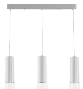 Biała lampa wisząca trzy walce na listwie 50cm Light Prestige LP-232/3L WH Manacor 3xGU10