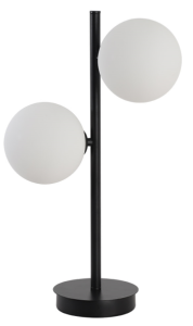 Czarna lampa stołowa z dwoma białymi kulami Light Prestige LP-002/2T BK Dorado 2xG9 48cm x 43cm