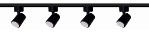 Czarny gotowy szynoprzewód 1F 2x0,75m i 4 reflektory GU10 Light Prestige LP-737 BK SET Snow Set