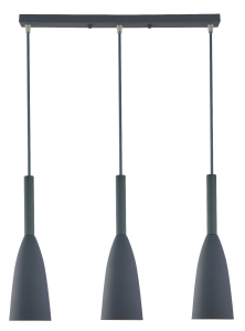 Szara lampa wisząca trzy klosze na listwie 50cm Light Prestige LP-181/3L GR Solin 3xE27 