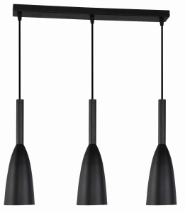 Czarna lampa wisząca trzy klosze na listwie 50cm Light Prestige LP-181/3L BK Solin 3xE27 