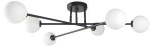 Czarna szeroka lampa sufitowa z białymi kulami Light Prestige LP-002/6C BK Dorado 6xG9 65cm