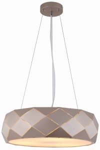 Złota lampa wisząca okrągły foremny klosz z nacięciami Light Prestige LP-8069/1P GD Reus 3xE27 45cm x 100cm