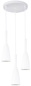 Biała lampa wisząca trzy klosze na okrągłej rozecie 30cm Light Prestige LP-181/3P WH Solin 3xE27 