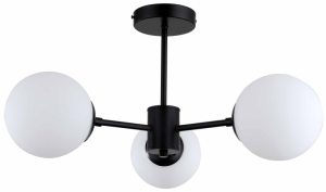 Czarna lampa sufitowa z białymi kloszami kulami Light Prestige LP-1345/3P BK Roma 3xE14 60cm