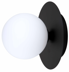 Lampa kinkiet nowoczesny czarny okrągły z kulą Light Prestige LP-1345/1W BK Roma G9
